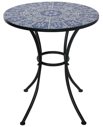 HTI living Gartentisch Marocco Blau Balkontisch Terrassentisch Metalltisch