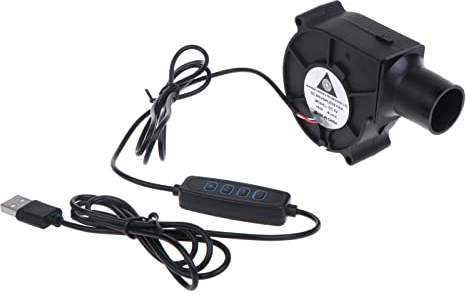 Turbo Blower 5V USB Plug Blower Fan Portable Centrifugal Fan with Speed Controller 2500RPM BBQ Grill Cooking Centrifugal for BBQ Grill Cooking Fire-Stove and More