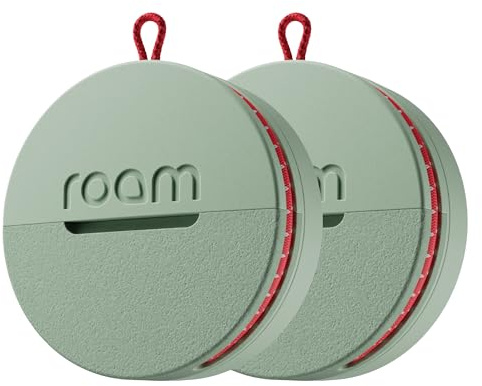 Roam Smart Tracker for iPhone & Android, Key Finder, IP67, Green, 2 Pack | Works with Android and iPhone, Track keys, bags, bikes, and more, Replaceable 1-year battery, Water and dust resistant
