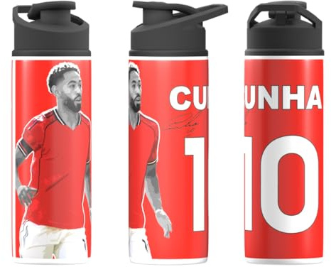 Partisan Matheus Cunha United 750ml Aluminium Water Bottle – Football Fan Gift