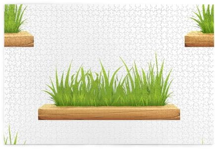 Jigsaw Puzzles1000 Piece Hytter Grass On The Wood Board Pattern Educational Intellectual Wooden Puzzles, Fun Puzzles, Stress Relieving Game