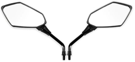 Universal-Motorradspiegel Für MT07 MT09 MT101 FZ6 FZ09 FZ8 XSR 700 XSR 900 YZF R125 African Twin 5/16 Seite Spiegel Motorrad Lenker Rückansicht(Black Carbon)