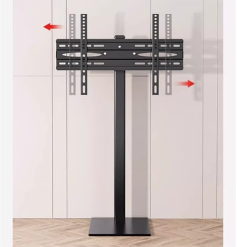 Universelle LCD-TV-Halterung, Höhenverstellbarer Kabelmanagement-Bodenständer, Geeignet Für Verschiedene LED-/OLED-Bildschirme, Bohrfreie Monitorhalterung, Milchig-weiß(Black)