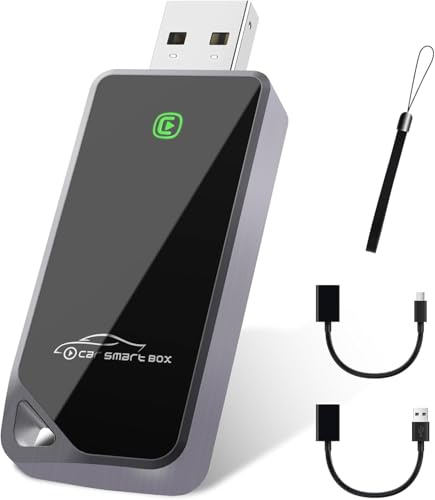 ELZO Wireless CarPlay Adapter, Converts Wired CarPlay to Wireless, Plug and Play Car Play Wireless Adapter, Supports USB Type-C, Compatible with iPhone iOS 10+ & over 800 Vehicle Models
