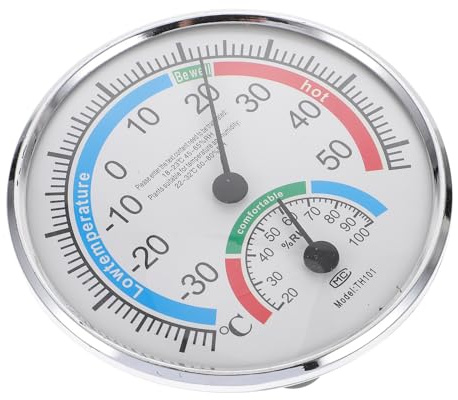 Sauna Thermometer Hygrometer Th101b aus Metall Silber