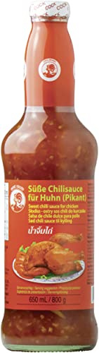 COCK Süße Chilisauce für Huhn, pikant | Thailändische Würzsauce | 1x650ml | Milde Würze ohne Geschmacksverstärker - ideal als Dip und zum Verfeinern von Fleisch, Gemüse und Currys