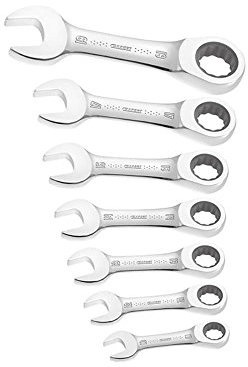 Britool E111104B Stubby Ratchet Spanner Set (7 Pieces)
