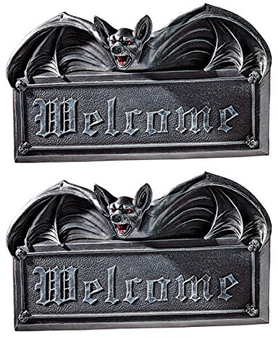 Design Toscano CL96358 Vampire Bat Welcome Wall Sculpture - Set of 2
