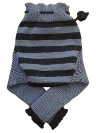100% Merinowolle Baby Wollwindelhose Überhosen Hose gestrickt gestreift Schafswolle Sky blue+Dark blue M