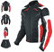 Chaqueta Deportiva de Carreras CE para Mujer de Motocicleta de Color Rojo, Talla M