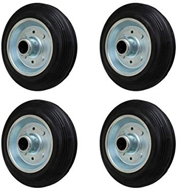 4 Stück 125 mm Vollgummirad Rad für Transportrollen Lenkrollen Transportgeräterad