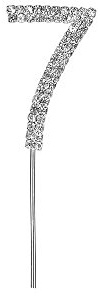 Cake Star Diamante Silver Cake Number, Sparkling Numbers 0-9 on Strong Metal Wire, Baking Decorations for Celebrating a Birthday or Anniversary, Better than Candles, Give Cakes a Personal Touch - Clear 7