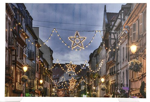 Kaemingk LED Bild Straße mit Weihnachtsbeleuchtung 2,5 x 40 x 60 cm