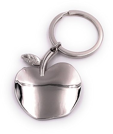 H-Customs Apfel Apple Silber Schlüsselanhänger Anhänger