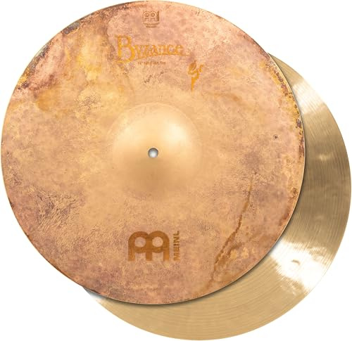 Meinl Cymbals Byzance Vintage Benny Greb Sand Hats Hihat 16 Zoll (Video) Schlagzeug Becken - Paar - (40,64cm) B20 Bronze, Sandgestrahltes Finish (B16SAH)