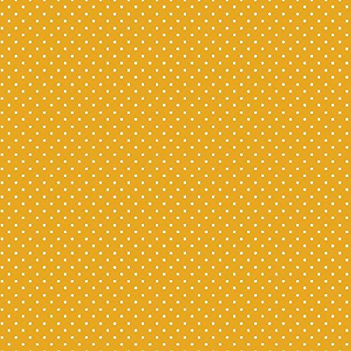 babrause® Baumwollstoff Pünktchen Gelb Webware Meterware Popeline OEKOTEX 150cm breit - Ab 0,5 Meter