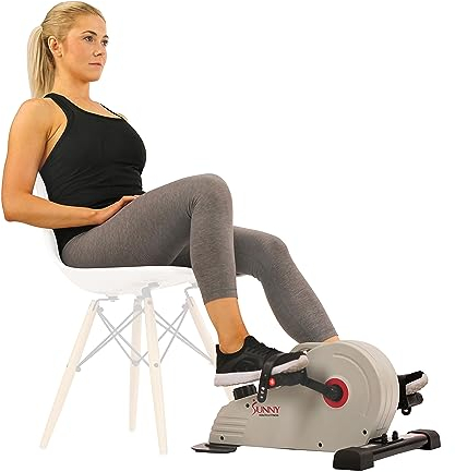 Sunny Health & Fitness Magnetischer Untertisch-Pedaltrainer, Doppelfunktion, flaches Design