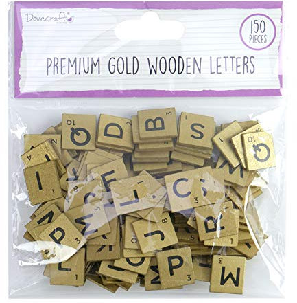 Dovecraft DCBS227 Wooden Letters-Gold, multifarben, One Size