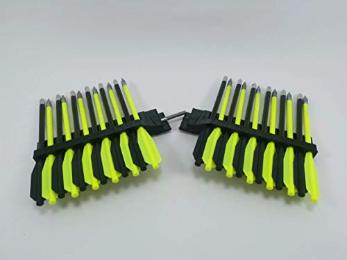 Ballesta Picatinny - Soporte para pernos (24 dobles), color negro