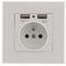 F Fityle Prise de Courant Encastrée avec 2 Ports USB 2,1 A Passent en Prise Murale Blanche avec Feu de Signe