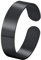 PROSTEEL Damen Herren offener Ring schwarz Edelstahl 5mm breit verstellbar Band Ring hochglanzpoliert Ehering Verlobungsring Fingerring Schmuck Accessoire für Party