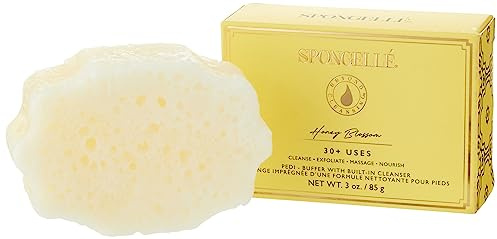 Spongellé Pedi-Buffer - Cleanse, Exfoliate & Polish Feet - Honey Blossom