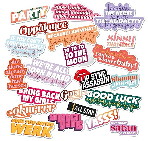 Drag Race Laptop Sticker Pack 1 - Drag Race Gifts - Drag Queen Stickers for Phones and Water Bottles