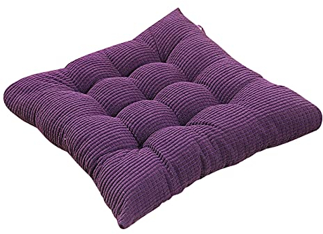 FeiliandaJJ Stuhlkissen mit Bänder, 35x35cm, Sitzauflage Bequemes Sitzkissen für Gartenstuhl Büro Boden Balkon Chair Cushion (Lila, One Size)