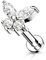 beyoutifulthings 1 Knorpel Ohr-Stecker Zirkonia Schmetterling 8 mm Länge Silber Clear Cartilage Labret Piercing-s Edelstahl Schraub-Verschluss