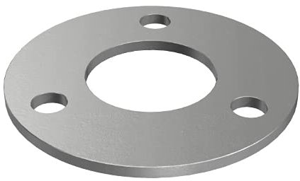 K095.342 - Piastra di ancoraggio per ringhiera, diametro 94 x 4,0 mm, V2A, 3 x 11 mm