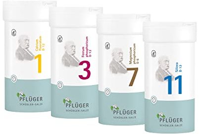PFLÜGER Schüßler Salze - Kennenlern-Set-Kur - Nr. 1, 3, 7 und 11 je 400 Tabletten - glutenfrei