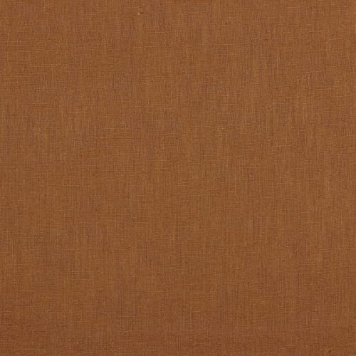 Hans-Textil-Shop Stoff Meterware Uni Cognac 100% Leinen - 1 Meter, Leinenstoff, Kleider, Hose, Rock, Bluse, Hemd, Vorhänge, Kissen, Tischdecken