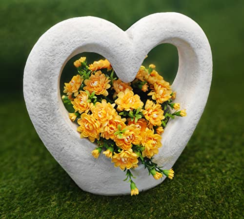 Blumenkübel in Herzform aus Beton Outdoor- oder Indoor-Pflanzgefäß für Terrasse, Garten, Haus
