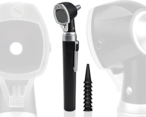 Scian Otoskop, Fiber Optic Ohr Scope Otoskop mit LED Licht, leichte tragbare Diagnose Ohr Care Checker Kit für Kinder, Erwachsene, Haustiere (Dunkelschwarz)
