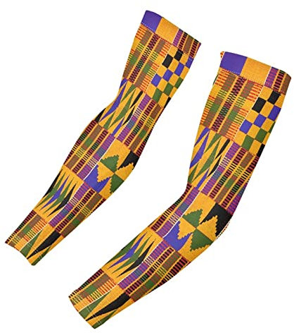 Poceacles Armstulpen, Sonnenschutz Armstulpen, Athletic Sports Sleeve für Fußball Basketball und Volleyball, Afrika-Orange, 42