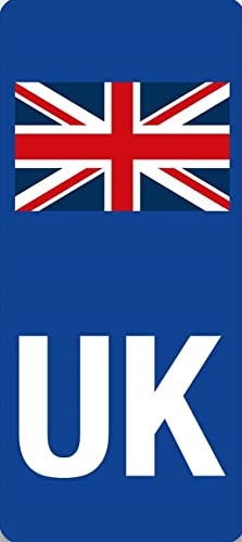 UK Motorcycle Number Plate Stickers (2 Pack), 51mm x 23mm, Europe Road Legal