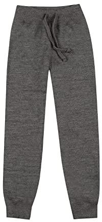 Dilling Hose aus natürlicher Merinowolle für Kinder Dunkelgrau meliert 122-128