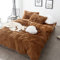 AShanlan Warme Plüsch Bettwäsche 135x200 Braun Flauschig Winter Bettbezug Langhaar Flausch Fleece Plüschbettwäsche Set mit Reißverschluss Kopfkissenbezug - 135 x 200 + 80 x 80 cm