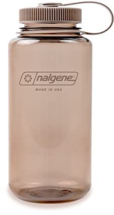 Nalgene Monochrome BPA-Free Recycled Reusable Water Bottle for Backpacking, Hiking, Gym - 32 oz Shatterproof - Mocha