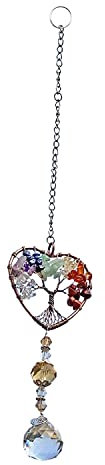 1 piece of crystal pendant, heart-shaped tree of life pendant, window crystal, DIY car decoration pendant, suitable for wedding party chandelier home Christmas tree decoration