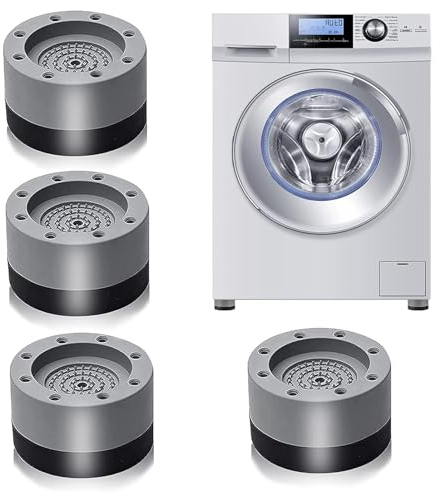 4 Stück Schwingungsdämpfer Waschmaschine Fußpolster, Silent Anti Vibration Waschmaschine Füße Pad mit Gummiunterlage, Universal Vibration Dämpfer Pads, für Waschmaschine & Trockner