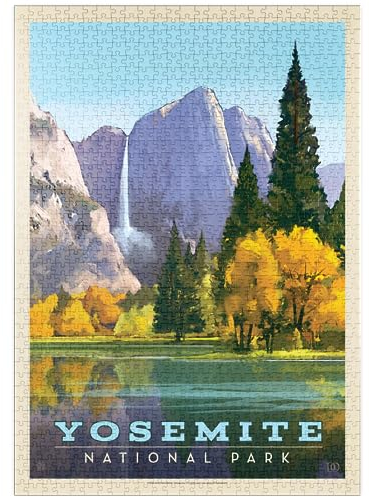 MyPuzzle Yosemite National Park: Golden Vista, Vintage Poster - Premium 1000 Teile Puzzle - MyPuzzle Sonderkollektion von Anderson Design Group