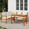 Yolola Lounge Gartenmöbel Set Holz 4-TLG. Loungemöbel Sofa Lounge Sofa Holz Sitzgruppe Garten mit Kissen Gartenlounge Holz Lounge Ecklounge Sofagarnitur Gartenmöbel