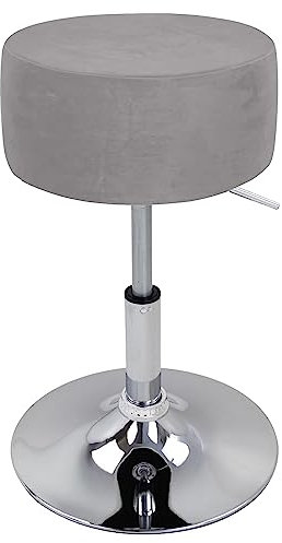XGANGM Velvet Hockerbezug Rund Durchmesser 33.5cm H17cm Rund Barhocker Hussen Bezug stuhlhussen barhocker rund Stretch Stuhlbezug Schonbezug Protector für Home Büro Bar,Light Gray,1PC 33.5x17cm