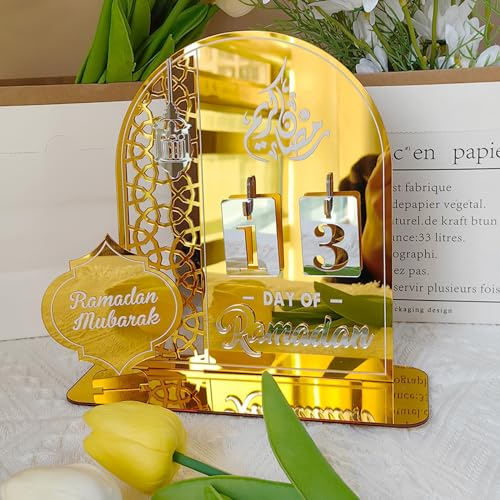 Yskmefun Ramadan Kalender aus Acryl, 30 Tage Ramadan Kalender Countdown, Ramadan Kalender Kinder, Eid Mubarak Adventskalender, DIY Ramadan Deko für Zuhause, Islamische Geschenke