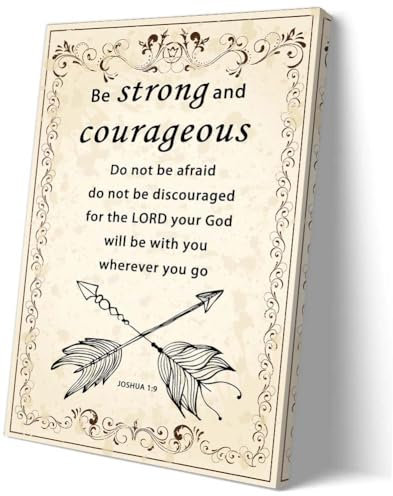 Matniger Joshua 1 9 Wandkunst, Bibelvers Poster Be Strong And Courageous, inspirierende Poster, Leinwand, gerahmt, Kunstwerkdrucke, Bibelzitat, Wanddekoration, 30,5 x 45,7 cm
