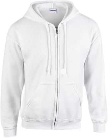 TICTEX Felpa con Cappuccio Unisex | Giacca in Pile Misto Pesante per Uomo e Donna | Giacca in Felpa con Cappuccio e Cerniera | Giacca Estiva Leggera | Bianco, S