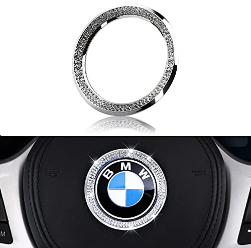 VDARK Bling Lenkrad Logo Aufkleber für BMW 2025 2024 2023 2022 2021 2020 3 Series X3 X4 X5 X6 X7 Z4 4 Series Glitzernde Auto Innendekoration Leisten Metall Aufkleber Abdeckung Aufkleber