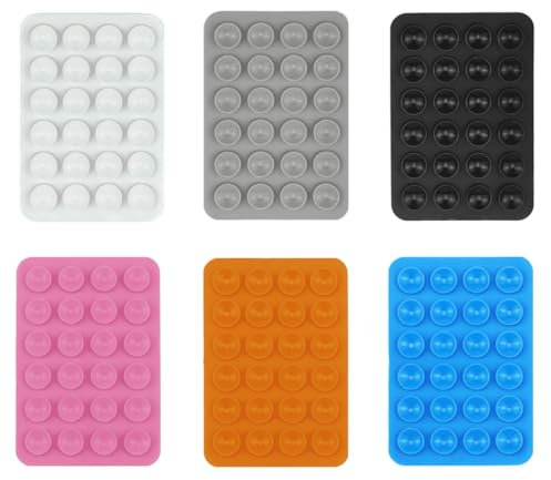 NTRUXZP 6 Fundas Adhesivas de Silicona con Ventosa para teléfono, Manos Libres Ventosa para Movil de Silicona Agarre Adhesivo Soporte para Teléfono con Ventosa para iPhone y Android
