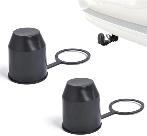 2 Pièces Cache Boule Attelage Voiture, Housses Anti-Poussière pour Remorque, Remorque Voiture, Cache Boule Attelage Protège, Capuchon Universel de Protection Adaptés aux Voitures (Noir)